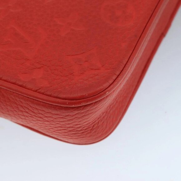 LOUIS VUITTON Monogram Empreinte Pochette Volga Bag Red M53555 LV Auth 111442 - Picture 5 of 16